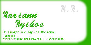 mariann nyikos business card